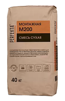 Смесь сухая монтажная Perfekta Пескобетон М200, 40 кг в "Строй-Ресурсе"