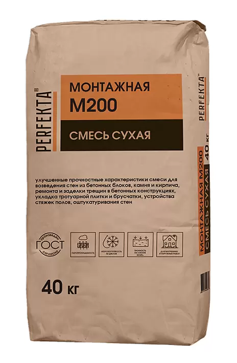 Смесь сухая монтажная Perfekta Пескобетон М200, 40 кг в "Строй-Ресурсе" Смесь сухая монтажная Perfekta Пескобетон М200, 40 кг купить в "Строй-Ресурсе"